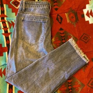 Cute straight leg distressed jeans